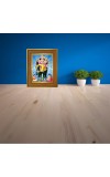 Lord Vishwakarmaa Photo Frame 10x14 Inches-Brown Wooden Frame For Home, Office & Temple Decoration And Gifting (F6383)