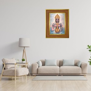 Avataar Dhanvantari Photo Frame 10x14 Inches-Brown Wooden Frame For Home, Office & Temple Decoration And Gifting (F6369)