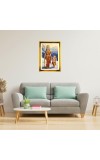 Devi Parvati & Lord Ganesh Golden Photo Frame - 10x14 Inches | Elegant Wooden Frame For Home, Office & Temple Decoration | Spiritual Wall & Table Decor and Gift Item