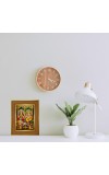 Goddess Lakhsmi And Ganesha Photo Frame 10x14 Inches-Brown Wooden Frame For Home, Office & Temple Decoration And Gifting (F6429)