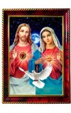 Lord Jesus Photo Frame For Wall & Table | 7x9 Inch Golden Cherry Finish | Decorative Lord Jesus Photo Frame For Home, Office & Pooja Room (F11353)