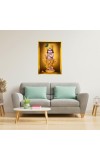 Little Krishna Golden Photo Frame - 10x14 Inches | Elegant Wooden Frame For Home, Office & Temple Decoration | Spiritual Wall & Table Decor And Gift Item (F9871)