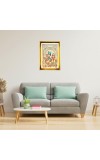 Divine Radha Krishna Golden Photo Frame - 10x14 Inches | Elegant Wooden Frame For Home, Office & Temple Decoration | Spiritual Wall & Table Decor and Gift Item