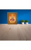 Goddess Lakshmi Photo Frame 10x14 Inches-Brown Wooden Frame For Home, Office & Temple Decoration And Gifting (F6367)