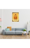 Lord Ganesha Golden Photo Frame - 10x14 Inches | Elegant Wooden Frame For Home, Office & Temple Decoration | Spiritual Wall & Table Decor and Gift Item
