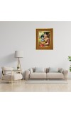 Yashoda And Bal Krishna Photo Frame 10x14 Inches-Brown Wooden Frame For Home, Office & Temple Decoration And Gifting (F6363)
