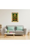 Mata Lakshmi Golden Photo Frame - 10x14 Inches | Elegant Wooden Frame For Home, Office & Temple Decoration | Spiritual Wall & Table Decor and Gift Item