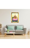 Mata Laxmi Golden Photo Frame - 10x14 Inches | Elegant Wooden Frame For Home, Office & Temple Decoration | Spiritual Wall & Table Decor And Gift Item (F9901)