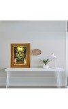 Lord Ganesha Photo Frame 10x14 Inches-Brown Wooden Frame For Home, Office & Temple Decoration And Gifting (F6233)
