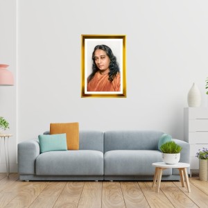 Paramahansa Yogananda. Golden Photo Frame - 14x18 Inches | Elegant Wooden Frame For Home, Office & Temple Decoration | Spiritual Wall & Table Decor And Gift Item (F9469)