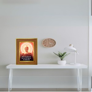 Buddha Photo Frame 16x20 Inches-Brown Wooden Frame For Home, Office & Temple Decoration And Gifting (F6325)