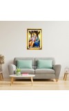 Radha & Krishna Golden Photo Frame - 10x14 Inches | Elegant Wooden Frame For Home, Office & Temple Decoration | Spiritual Wall & Table Decor And Gift Item (F9902)