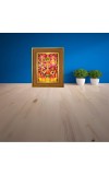 Lord Lakhsmi & Ganesha Photo Frame 10x14 Inches-Brown Wooden Frame For Home, Office & Temple Decoration And Gifting (F6359)