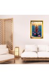 Mata Lakhsmi Golden Photo Frame - 18x22 Inches | Elegant Wooden Frame For Home, Office & Temple Decoration | Spiritual Wall & Table Decor And Gift Item (F9729)