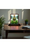 Car Desk/Table Top Goddess Lakshmi Wooden Photo Stand 3x4 Inches, Compact & Stylish Spiritual Display For Car, Home & Office (Pack Of 1) (F15135)