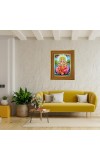 Panchmukhi Lakhsmi Photo Frame 12x16 Inches-Brown Wooden Frame For Home, Office & Temple Decoration And Gifting (F6414)