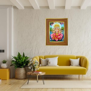 Panchmukhi Lakhsmi Photo Frame 18x22 Inches-Brown Wooden Frame For Home, Office & Temple Decoration And Gifting (F6414)