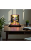 Car Desk/Table Top Lord Krishna Wooden Photo Stand 3x4 Inches, Compact & Stylish Spiritual Display For Car, Home & Office (Pack Of 1) (F14299)