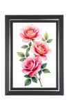 Pink Garden Roses Photo Wall & Table Frame | 16x20 Inch Black Designer | Perfect For Gifting & Home Decor (F9660)