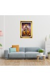 Lord Kubera Golden Photo Frame - 10x14 Inches | Elegant Wooden Frame For Home, Office & Temple Decoration | Spiritual Wall & Table Decor And Gift Item (F9547)
