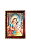 Lord Cute Krishna And Yashodha Photo Frame For Wall & Table | 7x9 Inch Golden Cherry Finish | Decorative Lord Cute Krishna And Yashodha Photo Frame For Home, Office & Pooja Room (F11409)