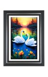 Swan Photo Wall & Table Frame | 16x20 Inch Black Designer | Perfect For Gifting & Home Decor (F9633)