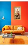 Devi Durga Digital Golden Color Photo Frame | Hindu Religious Wall Decor | 10x17 Inches - Inspirational Wall Art For Office, Home Decor - Ideal Spiritual Gift (F10253)