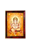 Lord Ganesha Photo Frame For Wall & Table | 7x9 Inch Golden Cherry Finish | Decorative Lord Ganesha Photo Frame For Home, Office & Pooja Room (F11798)