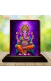 Car Desk/Table Top Lord Ganesha Wooden Photo Stand â€“ 3x4 Inches, Compact & Stylish Spiritual Display For Car, Home & Office (Pack Of 1) (F15090)