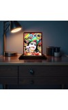Car Desk/Table Top Loird Krishna Wooden Photo Stand 3x4 Inches, Compact & Stylish Spiritual Display For Car, Home & Office (Pack Of 1) (F14632)