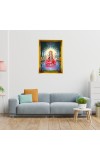 Mata Gayatri Golden Photo Frame - 10x14 Inches | Elegant Wooden Frame For Home, Office & Temple Decoration | Spiritual Wall & Table Decor and Gift Item