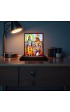 Car Desk/Table Top Lord Krishna Arjuna Wooden Photo Stand 3x4 Inches, Compact & Stylish Spiritual Display For Car, Home & Office (Pack Of 1) (F14249)