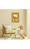 A.C. Bhaktivedanta Swami Prabhupada Spiritual Guru Digital Photo In Designer Frame, Size 10x16 Inch | Hindu Religious Picture For Home Temple, Office & Gift | Wall Art & Pooja Decor (F10492)