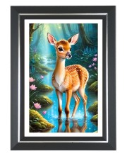 Deer Photo Wall & Table Frame | 10x14 Inch Black Designer | Perfect For Gifting & Home Decor (F9651)