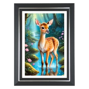 Deer Photo Wall & Table Frame | 18x22 Inch Black Designer | Perfect For Gifting & Home Decor (F9651)