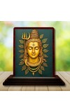 Car Desk/Table Top Lord Shiva Wooden Photo Stand 3x4 Inches, Compact & Stylish Spiritual Display For Car, Home & Office (Pack Of 1) (F14255)