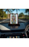 Car Desk/Table Top Lord Hanuman Wooden Photo Stand 3x4 Inches, Compact & Stylish Spiritual Display For Car, Home & Office (Pack Of 1) (F14173)