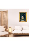 Divine Radha Krishna Golden Photo Frame - 10x14 Inches | Elegant Wooden Frame For Home, Office & Temple Decoration | Spiritual Wall & Table Decor and Gift Item