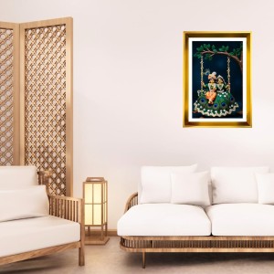 Divine Radha Krishna Golden Photo Frame - 18x22 Inches | Elegant Wooden Frame For Home, Office & Temple Decoration | Spiritual Wall & Table Decor And Gift Item (F9487) Divine Radha Krishna Golden Photo Frame - 18x22 Inches | Elegant Wooden Frame For Home, Office & Temple Decoration | Spiritual Wall & Table Decor And Gift Item (F9487)