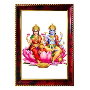 Lakshmi Narayana Photo Frame For Wall & Table | 7x9 Inch Golden Cherry Finish | Decorative Lakshmi Narayana Photo Frame For Home, Office & Pooja Room (F11721) Lakshmi Narayana Photo Frame For Wall & Table | 7x9 Inch Golden Cherry Finish | Decorative Lakshmi Narayana Photo Frame For Home, Office & Pooja Room (F11721)