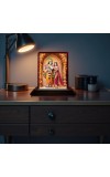 Car Desk/Table Top Radha Krishna Wooden Photo Stand 3x4 Inches, Compact & Stylish Spiritual Display For Car, Home & Office (Pack Of 1) (F14220)