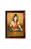 Lord Shiva Photo Frame For Wall & Table | 7x9 Inch Golden Cherry Finish | Decorative Lord Shiva Photo Frame For Home, Office & Pooja Room (F11767)