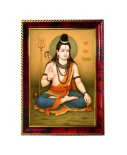 Lord Shiva Photo Frame For Wall & Table | 7x9 Inch Golden Cherry Finish | Decorative Lord Shiva Photo Frame For Home, Office & Pooja Room (F11767)