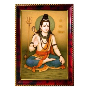 Lord Shiva Photo Frame For Wall & Table | 7x9 Inch Golden Cherry Finish | Decorative Lord Shiva Photo Frame For Home, Office & Pooja Room (F11767) Lord Shiva Photo Frame For Wall & Table | 7x9 Inch Golden Cherry Finish | Decorative Lord Shiva Photo Frame For Home, Office & Pooja Room (F11767)