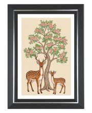 Deer And A Fawn Photo Wall & Table Frame | 10x14 Inch Black Designer | Perfect For Gifting & Home Decor (F9585)