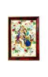 Radha Krishna Photo Frame For Wall & Table | 7x9 Inch Golden Cherry Finish | Decorative Radha Krishna Photo Frame For Home, Office & Pooja Room (F11428)