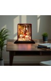 Car Desk/Table Top Lord Shiva Wooden Photo Stand 3x4 Inches, Compact & Stylish Spiritual Display For Car, Home & Office (Pack Of 1) (F14574)