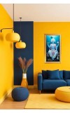 Lord Vishnu Digital Golden Color Photo Frame | Hindu Religious Wall Decor | 8x15 Inches - Inspirational Wall Art For Office, Home Decor - Ideal Spiritual Gift (F10219)