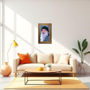 Oshoo Digital Golden Balck Color Photo Frame | Hindu Religious Wall Decor | 10x16 Inches - Inspirational Wall Art For Office, Home Decor - Ideal Spiritual Gift (F16605)
