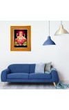 Lord Ganesha Photo Frame 10x14 Inches-Brown Wooden Frame For Home, Office & Temple Decoration And Gifting (F6469)